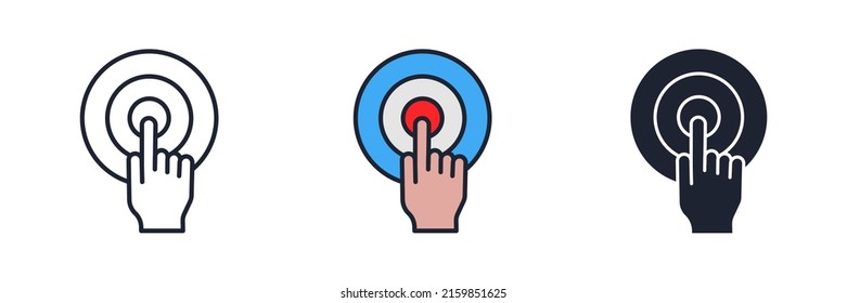 plantilla de símbolo de icono de destino para el logotipo de colección de diseño gráfico y web ilustración vectorial