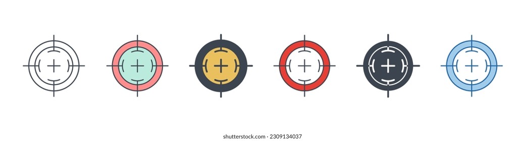 Target icon symbol template for graphic and web design collection logo vector illustration