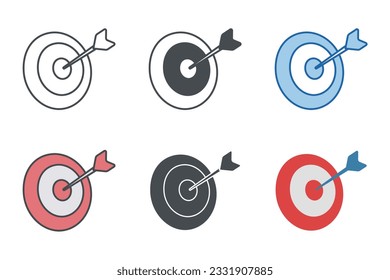 Target Icon symbol template for graphic and web design collection logo vector illustration