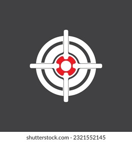 Plantilla vectorial de símbolo y icono de destino