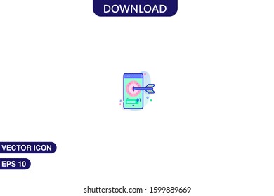   Target icon in trendy flat style isolated on white background vector illustration