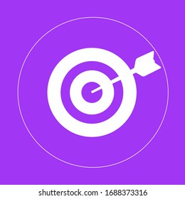 Target icon in trendy flat style isolated on red background. Vector illustration, EPS 10.