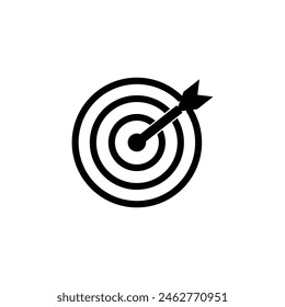 Icono de destino en estilo plano de moda aislado sobre fondo gris. Símbolo de objetivo para su diseño de Sitio web, logotipo, App, UI. Ilustración vectorial.