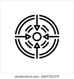Icono de destino en estilo plano de moda aislado sobre fondo blanco. Para su diseño de Sitio web, logotipo, App, UI. Ilustración vectorial, EPS10.