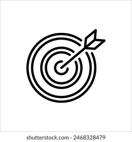 Icono de destino en estilo plano de moda aislado sobre fondo blanco. Para su diseño de Sitio web, logotipo, App, UI. Ilustración vectorial, EPS10.
