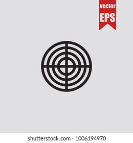 Target icon in trendy isolated on grey background.Vector illustration.