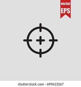 Target icon in trendy isolated on grey background.Vector illustration.
