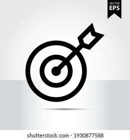 Target icon in trendy style isolated on black background. Startups and business symbol for your web site design, logo, app, UI. Eps10 vector illustration.