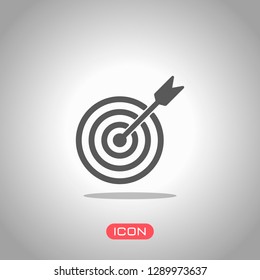 icono de destino. Icono bajo el foco. Fondo gris