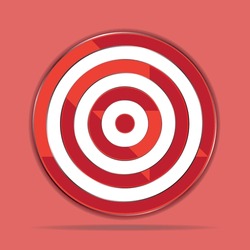 Target Icon Vector. The Target For Archery Sports. Target Illustration. Red Background