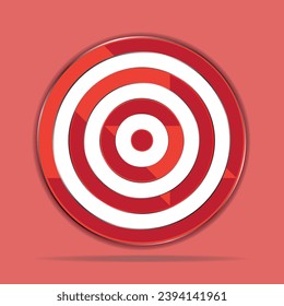 Target icon vector. the target for archery sports. target illustration. Red background