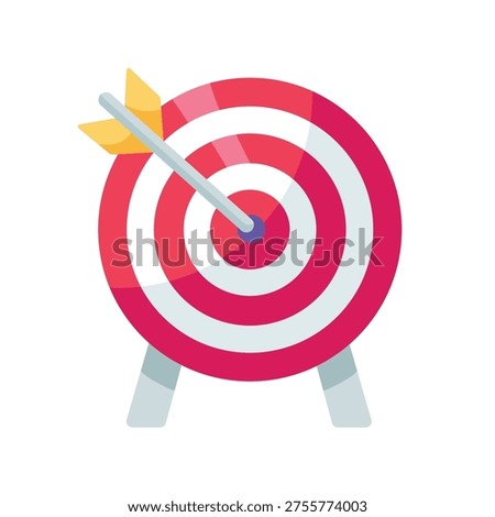 Target icon vector, target with arrow vector icon, target clip art, clip art target, goal achievement success symbol, business aim illustration
