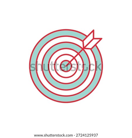 Target icon vector arrow hitting center illustration