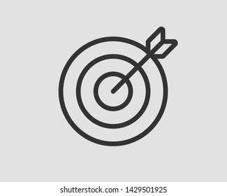 Target icon vector. Darts board with arrow isolated.