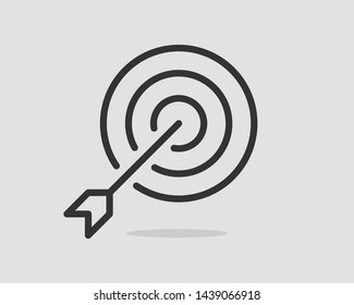 Target icon vector. Darts board with arrow isolated.