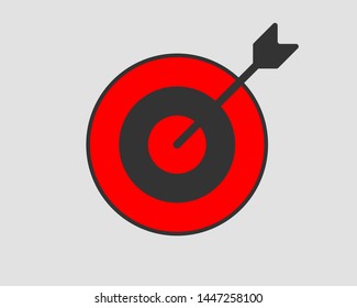 Target icon vector. Darts board with arrow isolated.