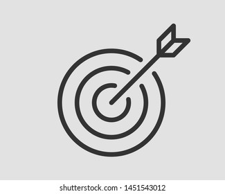 Target icon vector. Darts board with arrow isolated.