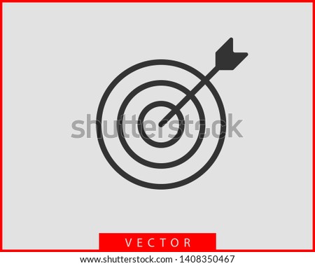 Target icon vector. Darts board with arrow isolated.
