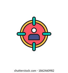contorno relleno del vector de icono de destino. icono de color de destino. aislado en fondo blanco