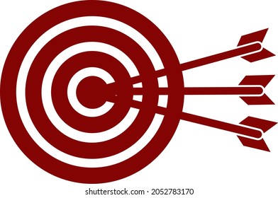 Target icon vector in flat style. Target market concept. Bullseye or goal isolated sign. Illustration of a target with arrows.