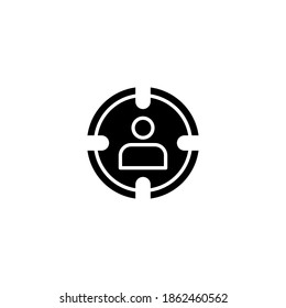 target icon vector glyph style. target black icon. isolated on white background