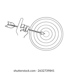 Target icon vector. goal icon vector. target marketing sign and symbol continuous line