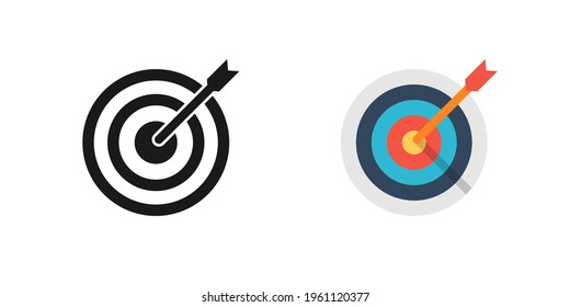 Target icon. Target vector icons, isolated. Targets different design. Color Target. Vector illustration