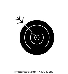 target icon, vector illustration, black sign on isolated background