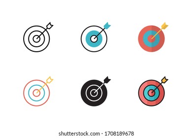ilustración vectorial de icono de destino con un diseño de estilo diferente. aislado sobre fondo blanco