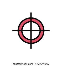 Target Icon Vector Illustration in Filled Style for Any Purpose