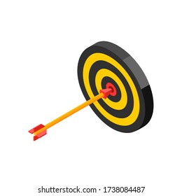 Target icon. Vector illustration in flat isometric 3D style. Isometric of arch target icon for web design isolated on white background