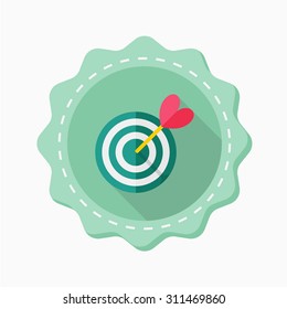 Target icon, vector illustration. Flat design style with long shadow,eps10