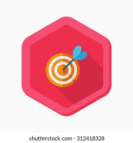 Target icon, vector illustration. Flat design style with long shadow,eps10
