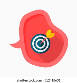 Target icon, vector illustration. Flat design style with long shadow,eps10