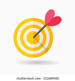 Target icon, vector illustration. Flat design style with long shadow,eps10