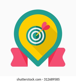 Target icon, vector illustration. Flat design style with long shadow,eps10