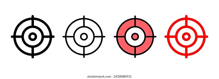 Ilustración vectorial de icono de objetivo. símbolo y signo de marketing de objetivo