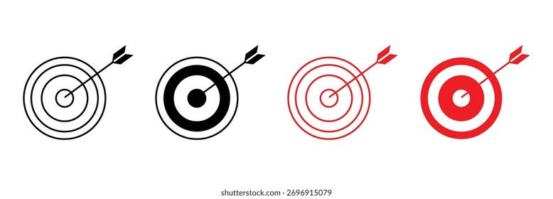 Ilustración vectorial del icono de objetivo. Vector del icono de objetivo. signo y símbolo de marketing objetivo eps 10
