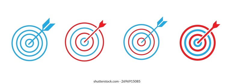 Ilustración vectorial del icono de objetivo. Vector del icono de objetivo. signo y símbolo de marketing objetivo eps 10