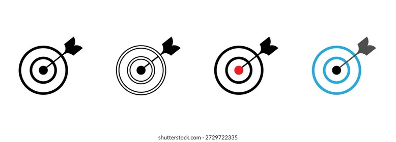 Ilustração vetorial do ícone do alvo. vetor do ícone do objetivo. sinal e símbolo de marketing do alvo .Ilustração vetorial Eps 10 .