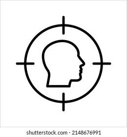 Ilustración vectorial de icono de destino en fondo blanco. símbolo para el sitio web Equipo y vector móvil.