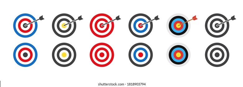 target icon vector illustration. opportunity market objective arrow hit goal concept isolated on white background. 