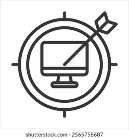 Target Icon Vector Illustration Outline Style
