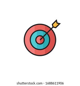 target icon vector illustration. target icon vector with primery color. filled outline style
