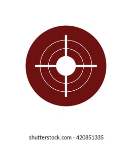 Target icon vector illustration. Red circle. Red button