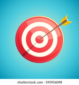 Target icon. Vector illustration in retro cartoon style