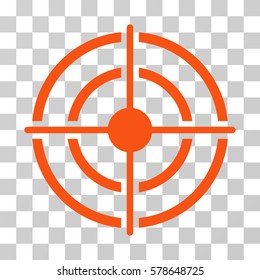 Target icon. Vector illustration style is flat iconic symbol, orange color, transparent background. Designed for web and software interfaces.