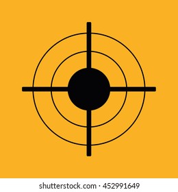 Target icon vector illustration. Yellow background