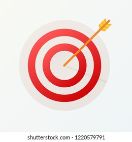 Target Icon. Vector isolated illustration in flat style. Concept target market, audience, group, consumer. Vector stock illustration.
