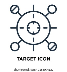 Target icon vector isolated on white background, Target transparent sign , thin symbols or lined elements in outline style